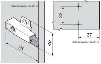 Blum T�rd�mpfer 971A0500 in Kreuzadapterplatte; Bauh�he 25mm