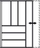 Besteckeinsatz Holz, verstellbar für Korpusbreite 45-70 cm