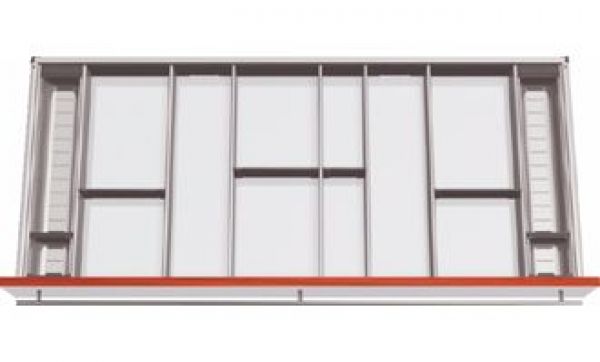 Orgaline Arbeitsbesteckeinsatz in einer Tandembox Schublade mit 50cm Zargenlänge für 120cm breiten Unterschrank