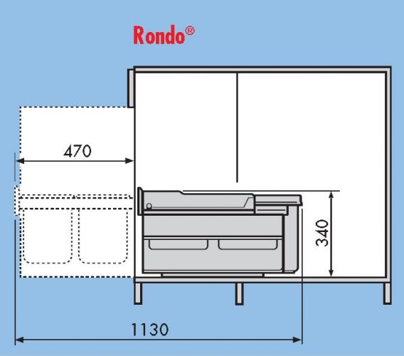 Hailo Rondo 3646-13 für Eckschrank 1x 18Ltr. 2x 8,5Ltr.