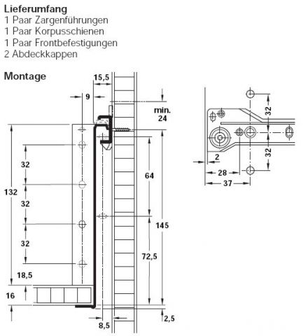 Blum Metabox 320H Teilauszug
