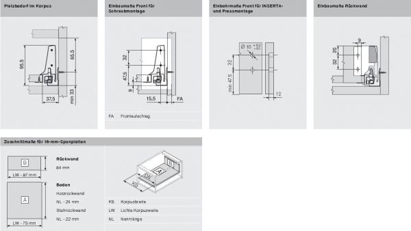antaro Tandembox Bausatz; Vollauszug, Höhe M