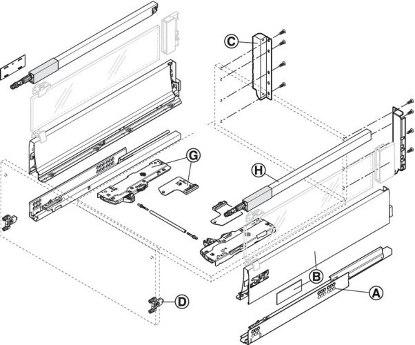 Tandembox Antaro D (Reling) mit Tip-On+Blumotion