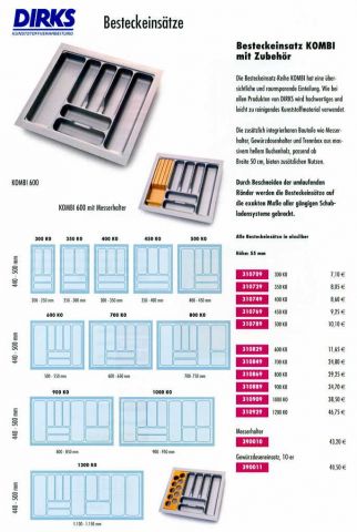 Besteckeinsatz kunststoff grau - DIRKS KOMBI