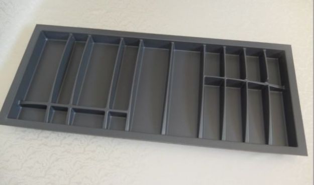 Cuttlery insert for 120 cm cabinet width, plastic slate-gray