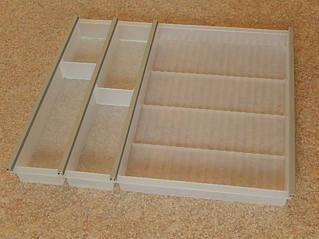 Besteck- und Gewürzeinsatz Kunststoff weiß transluzent, passend für 60 cm breite Schubladen
