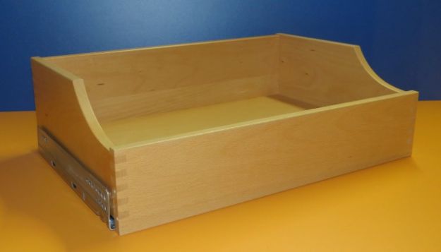 Wooden interior drawer in hardwood with full extension rail