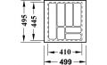 Cutlery tray plastic white for 50 cm cupboard width