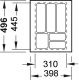 Cuttlery insert for 40 -45 cm cabinet width, plastic white