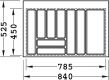 Cuttlery insert for 90cm cabinet width, plastic white, heigth 4cm