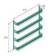 Spice rack metal for wall unit from 45 cm width