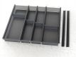 Cutlery tray plastic, translucent black - injection moulding technique - for cupboards 60 cm wid