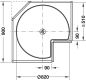 Drehbeschlag Classic Weiß- 3/4-Kreis für Eckschränke mit anschlagenden Türen, 90 cm Korpusbreite