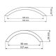 Noble curved handle 2116 in different versions, drilling distance 96 mm